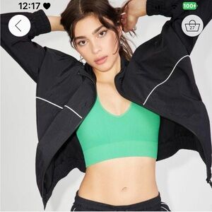 Garage Black Bomber Jacket with White Piping